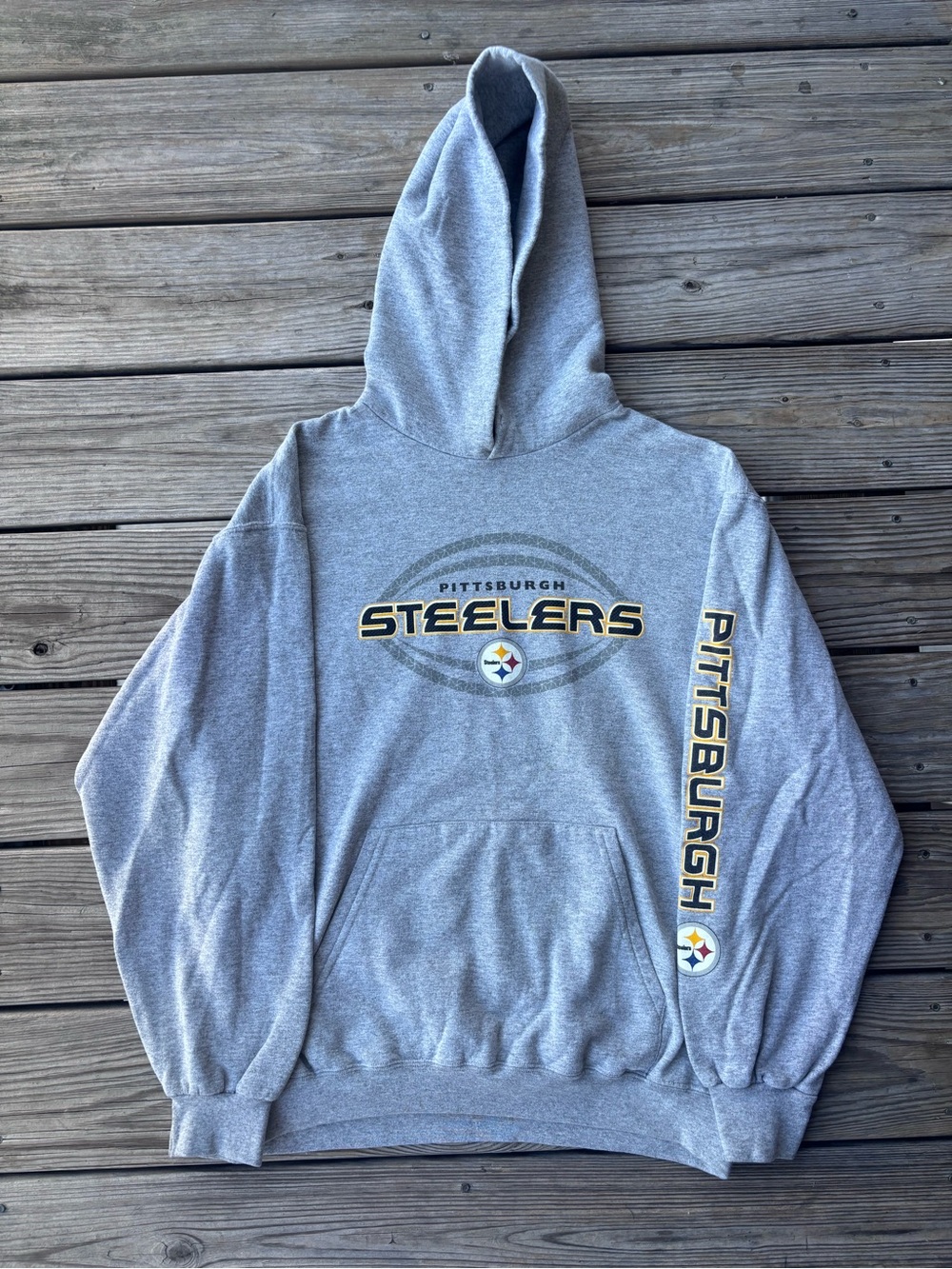 Vintage Y2K Gray Pittsburgh Steelers Pullover Hoodie
